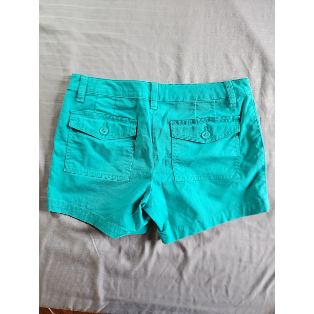 Victoria's Secret Teal Blue Chino Shorts Women's Size 6 Mid Rise 4.5" Inseam - Picture 2 of 5
